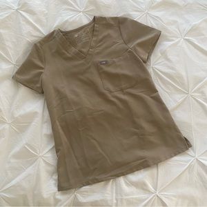 FIGS One Pocket Scrub Top in Sand Stone- XS